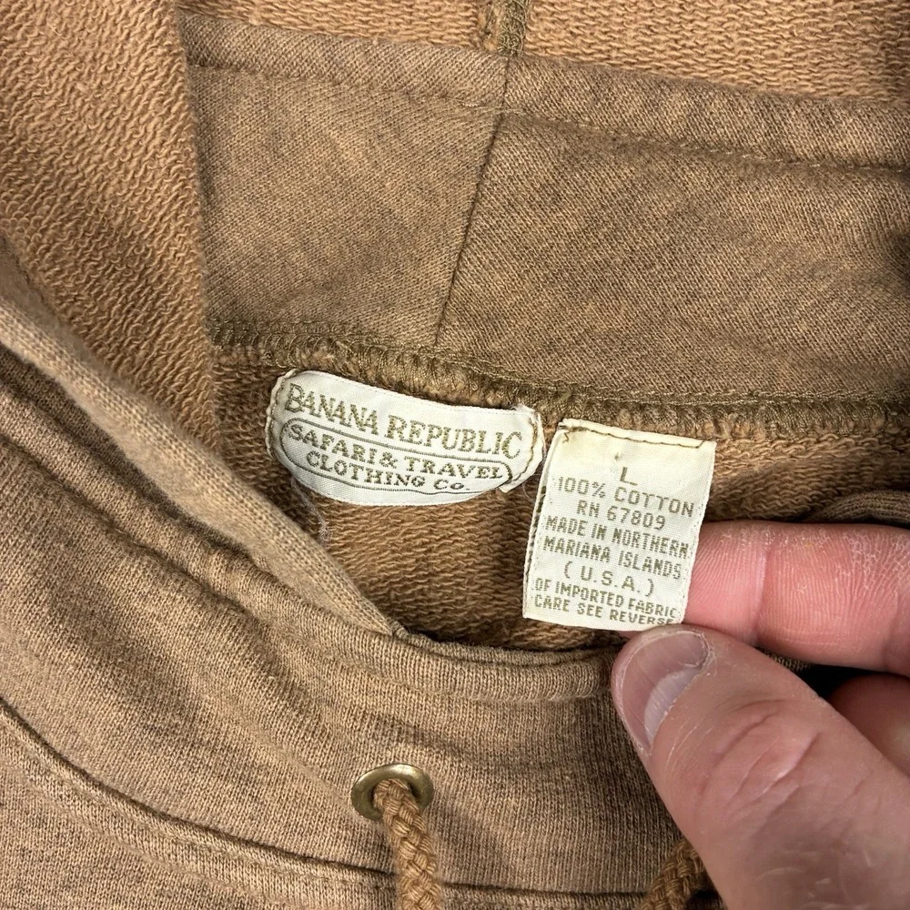 Vintage 90s Banana‎ Republic Safari Pullover Hoodie USA Made Men's XL
